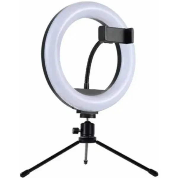 Ring Light 8 Pol + Tripé De Mesa + Suporte Celular