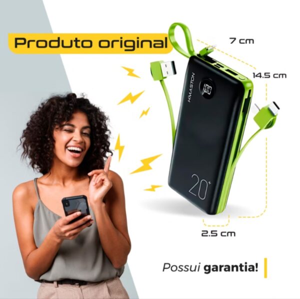 Bateria Portátil Powerback 20000 mah  - Imagem 2