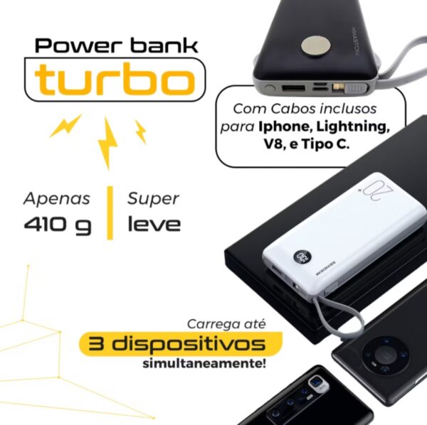 Bateria Portátil Powerback 20000 mah  - Imagem 4