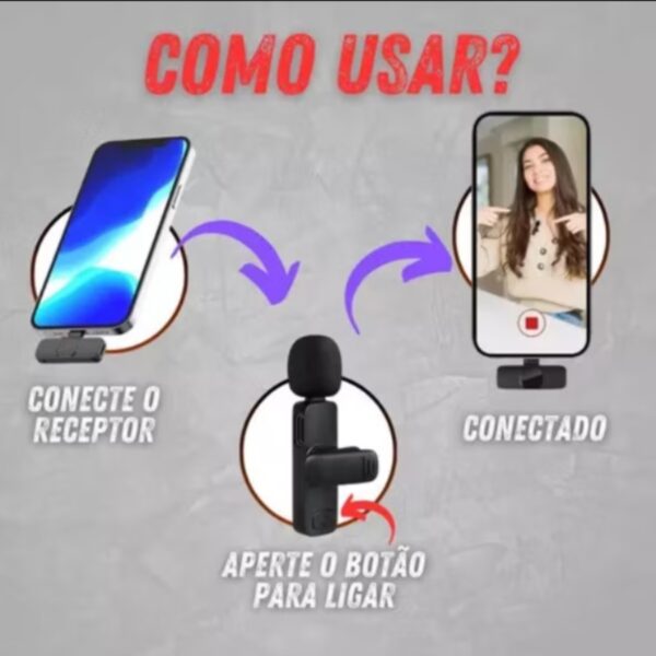 Microfone sem fio Lighting  - Imagem 3