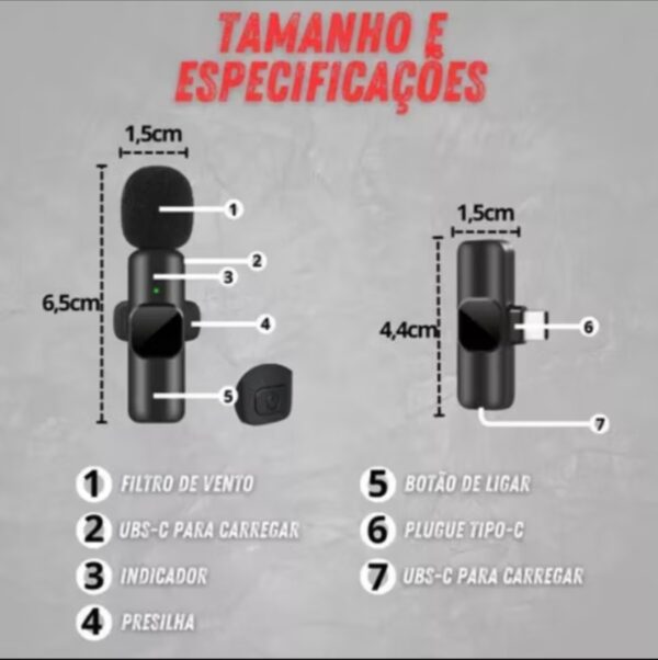 Microfone sem fio Lighting  - Imagem 2